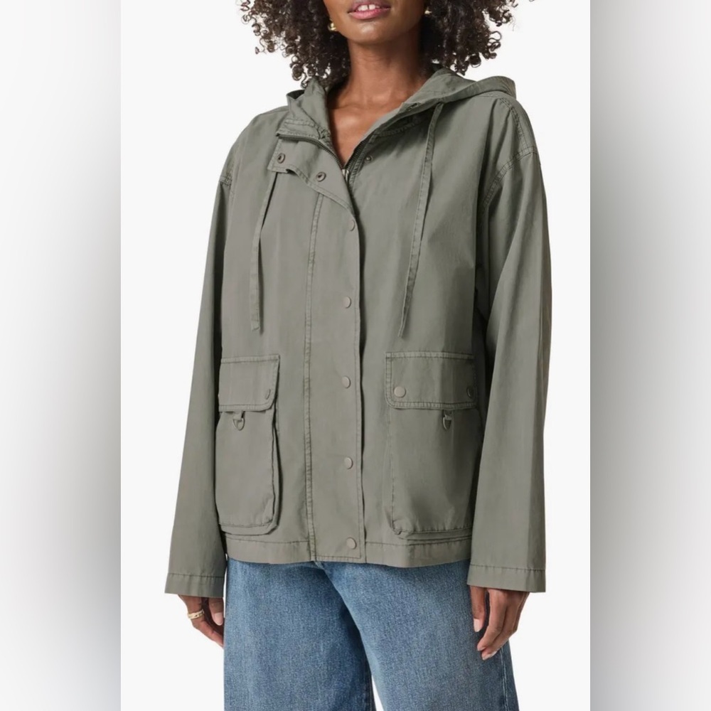 Splendid Serenity Hooded Utility Jacketโ Cotton Zip Front XS NWT